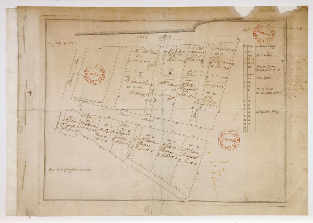 Photograph of map of Fleet Street Dublin