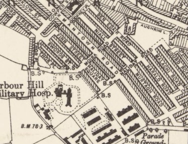 Detail from the Ordnance Survey 6-inch map, sheet 18, showing Halliday Road and surrounding streets.
